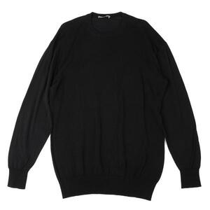 ヨウジヤマモトプールオムYohji Yamamoto POUR HOMME 袖切替クルーネックニット 黒M位