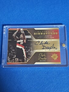 【直書きオート】Clyde Drexler 2004-05 Upper Deck Ultimate Collection Signatures auto