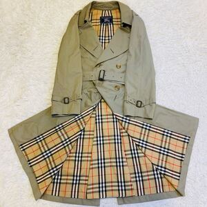 【美品/希少2XL】バーバリー BURBERRYS トレンチコート カーキ 玉蟲色 ノバチェック ベルト ロング丈 激レア ヴィンテージ 3L