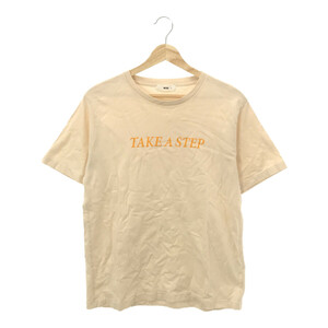 WEGO ウィゴー トップス Tシャツ カットソー 半袖 ラウンドネック 大きいサイズ レディース ベージュ 英字プリント柄 L