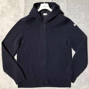 2XLサイズ★MONCLER MAGLIA TRICOT CARDIGAN モンクレール マグリア ジップアップ ニット ジャケット ブルゾン パーカー メンズ 濃紺 3L