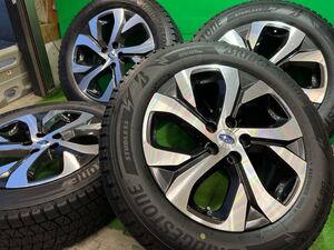 ★スバル★レガシィアウトバック★純正アルミホイール+2022年製造 BRIDGESTONE DM-V3 225/60R18 SK フォレスター等 PCD 114.3 スタッドレス