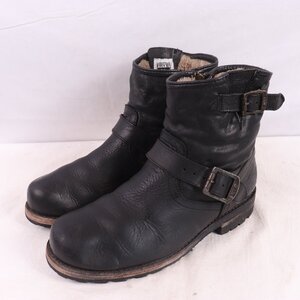 FRYE エンジニア ブーツ 8 D / 26.0cm 位 フライ 内ボア 黒 ブラック スチール無し ブーツ メンズ 古着 中古 eb1494