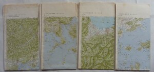 【即決】1：200,000 　地勢図 計4枚 　高知/松山/岡山及丸亀/徳島　　昭和44年 ・昭和49年