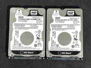 【送料無料】 2個セット ★ 500GB ★ WD Black / WD5000LPLX　2016年製　WesternDigital Black　良品　2.5インチ/厚さ7 mm [管理■VE55]