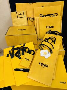 FENDI フェンディ 空箱 袋 まとめて ショッパー ショップ袋 紙袋 保管袋 リボン 中古品