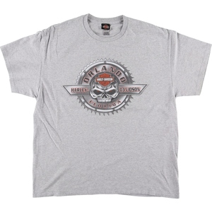 古着 ハーレーダビッドソン Harley-Davidson ドクロ柄 スカル柄 モーターサイクル バイクTシャツ メンズXL相当 /eaa487033