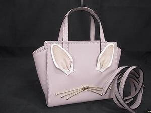 1円 ■美品■ kate spade ケイトスペード PVC ラビット うさぎ 2WAY ハンドバッグ トート ショルダー レディース グレージュ系 FI4454