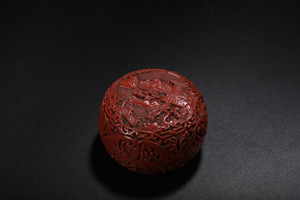 【古寶奇蔵】漆器漆彫・剔紅・山水紋・首飾盒・置物・賞物・中国時代美術