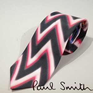 未使用1円～★定価1.5万 ポールスミス Paul Smith 日本製 シルク絹100% ネクタイ ブラック 正規店本物 ◆4734◆