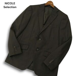 NICOLE Selection ニコル セレクション 通年 背抜き ストライプ★ テーラード ジャケット Sz.44　メンズ グレー　A4T11070_A#O