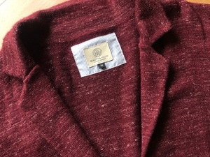 良品 UNITED ARROWS BEAUTY&YOUTH ユナイテッドアローズ ニット カーディガン ワイン エンジ 赤紫 霜降り 毛90％麻10％ メンズ サイズ M