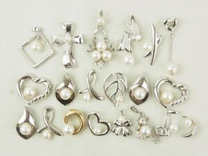 MIKIMOTO 田崎真珠 SILVER パール ペンダントトップ 20点 まとめて ミキモト タサキ 玉 シルバー ネックレス アクセサリー