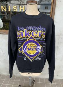 デッドストック★90s★NBA★LOS ANGELES★LAKERS★ロサンゼルス★レイカーズ★スウェット★トレーナー★メンズ★サイズL★Changes★バスケ