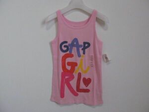 (57495)GAP　ギャップ　キッズ　女の子　リブ　タンクトップ　ラメ　ロゴ　ピンク　140㎝　タグ付き　未使用