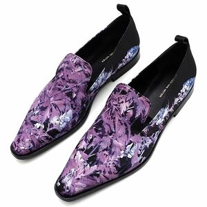 L04183 新品 DRIES VAN NOTEN/ローファー スリッポン【サイズ：36.5】ブラック/パープル 定価80300円 ドリスヴァンノッテン レディース