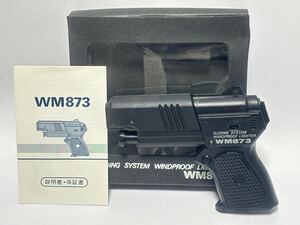 (85) SLIDING SYSTEM WINDPROOF LIGHTER WM873 日本製 ガスライター ピストル型 喫煙具 説明書 箱付き