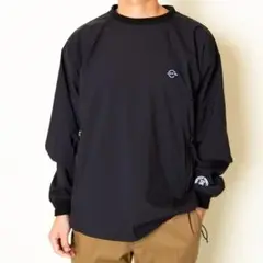 ストレッチナイロンクルーネック(BLACK) サイズL