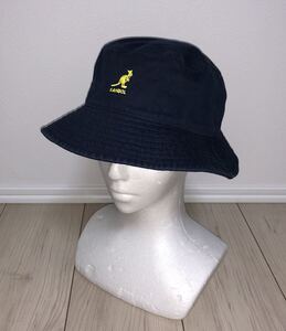 美品 KANGOL Washed Bucket K4224HT カンゴール ウォッシュド バケット バケットハット M メトロハット ベルハット ネイビー 紺 男女兼用