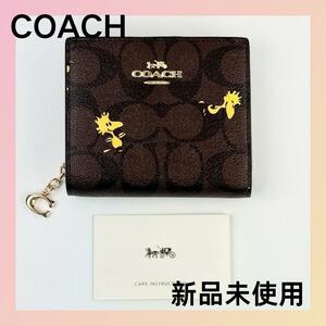 COACH コーチ スナップウォレット ウッドストック PEANUTS