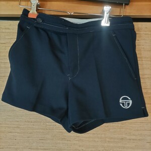 SERGIO TACCHINI セルジオ・タッキーニ ショートパンツ イタリア製 ネイビー ポリエステル メンズ サイズ42/Ｓ程度 昭和レトロ ユーズド品