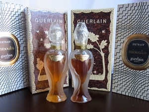 ヴィンテージ GUERLAIN ゲラン★MITSOUKO ミツコ EXTRAIT 香水瓶 香水ボトル２種類まとめて バラの蕾 、箱付/未開栓 *長期個人保管品