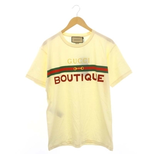 未使用品 グッチ GUCCI BOUTIQUE プリントTシャツ カットソー 半袖 S アイボリー赤 緑 615044 /DF ■OS ■SH メンズ