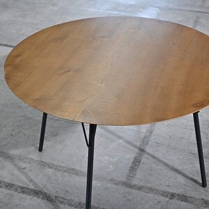 未使用品 10万「GRANDVIEW ATELIER ROUND TABLE/グランドヴュー アトリエ ラウンド テーブル」オーク材 ダイニング アイアン脚 アクメ