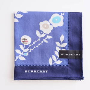 ■未使用　BURBERRY バーバリー　大判　ハンカチ　ブルー■