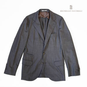 ■訳あり！傷あり！ 未使用 Brunello Cucinelli ブルネロクチネリ ハンドメイド ウール・シルク ジャケットイタリア製■