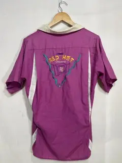60年代アメリカ製ボウリングシャツ　KingLouieキングルイ　M ピンク色系