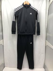 adidas キッズ 140cm ジャージ 上下 セット ブラック セットアップ 子供服 男の子 女の子 24031401