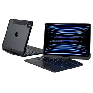 360度回転 iPad Air 11インチ M2/ iPad Air5 Air4 iPadPro11 第4/3/2/1世代 キーボードケース 透明 クリア バックライト タッチパッド付き