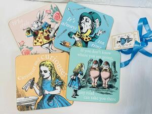 イギリス　不思議の国のアリス　コースター４枚　Alice Wonderland