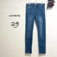 2227【WHEIR】スキニーデニム(29)ミドルライズ　薄いブルー　美品