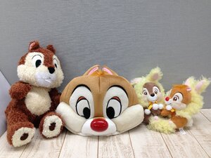 ◇ディズニー TDR チップとデール ぬいぐるみ ファンキャップ 3点 1L220 【80】