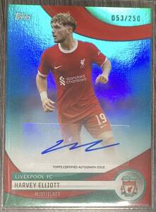 【Harvey Elliott / ハーヴェイ・エリオット】直筆サイン /250 2023-24 Topps Liverpool Team Set リバプール リヴァプール