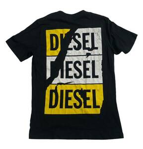 ブルガリア製 ■ DIESEL ディーゼル ■ バック ビッグ ロゴ プリント 半袖 Tシャツ ブラック XS