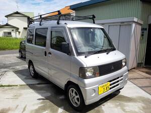 ★三菱★ミニキャブバン★ハイルーフ★ＭＴ車★車中泊★キャンプ★原付積載可★装備品多数（ウレタンマット・フルセグTV・ルーフキャリア）