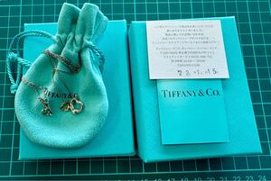  TIFFANY&Co. ティファニー オープンハートダブル　ネックレス　Ag925 K18PG(Au750)