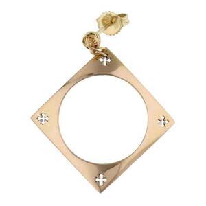 クロムハーツ Chrome Hearts 22K CH KH SQUARE CIRCLE/スクエアサークル ゴールドピアス 中古 SS07