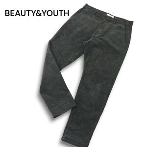 美品★ BEAUTY&YOUTH ユナイテッドアローズ 秋冬 ストレッチ コーデュロイ テーパード パンツ Sz.M　レディース グレー　A4B04684_9#Q