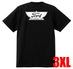 3XL フォード Ｔシャツ 黒 H73 40s 50s 60s 70s サンダーバード Ford リンカーン マーキュリー フェアレーン ギャラクシー