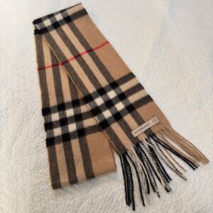 極美品 BURBERRY　バーバリー　マフラー　ストール　スカーフ　カシミヤ100％　ノバチェック メガチェック ベージュ レディース メンズ