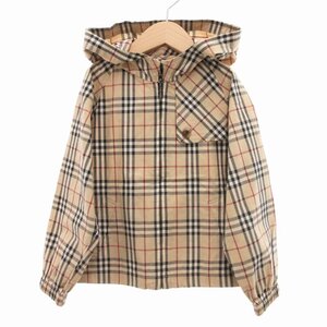 バーバリー BURBERRY ジップアップパーカー ジャケット ノバチェック フード 120A ベージュ /TZ キッズ