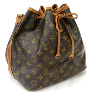 1円 ◆定価15万 LOUIS VUITTON ルイヴィトン ショルダーバッグ プチノエ M42226 モノグラム ブラウン◆E.Cslo.tI-01