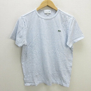 z■ラコステ/ LACOSTE SLIMFIT コットンワニ Tシャツ【US/M】水色系/men