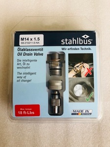 ホンダ用　STAHLBUS クイックオイルドレインバルブ（工具レスオイル交換ドレインボルト）　（M14x1.5）