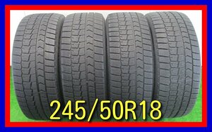 ■中古タイヤ■　245/50R18 100Q DUNLOP WINTERMAXX WM02 フーガ プラウディア シーマ等 冬タイヤ スタッドレス 激安　送料無料 B753