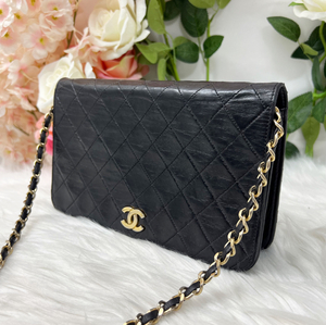 1円スタート CHANEL シャネル マトラッセ ラムスキン チェーンショルダーバッグ ココマーク 黒 ゴールド金具